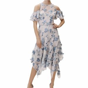 BHLDN Caldwell Dress in Ivory and Blue Size 6 NWT